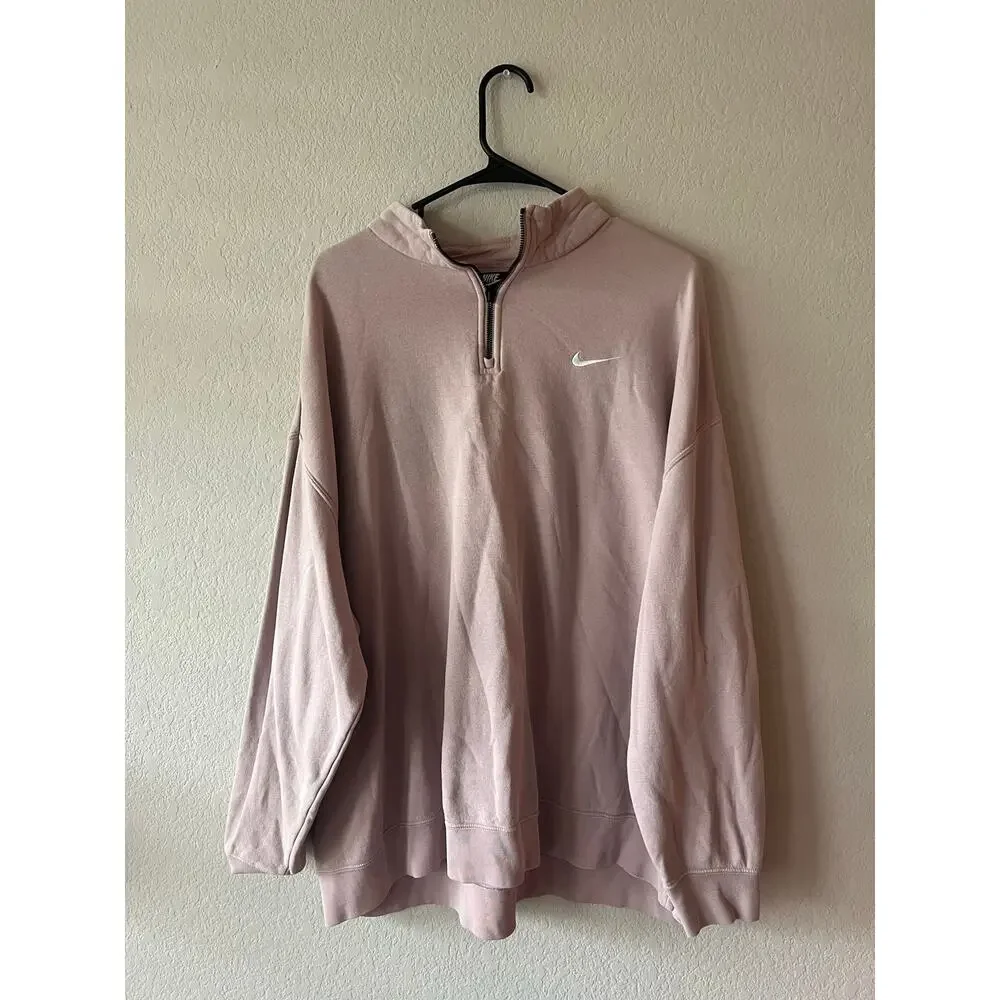 Nike pink quarter-zip sweatshirt